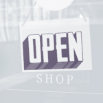 public announcement, we are open, open shop banner, creative agency established