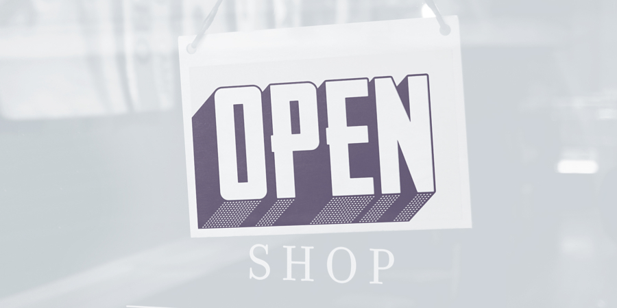 public announcement, we are open, open shop banner, creative agency established